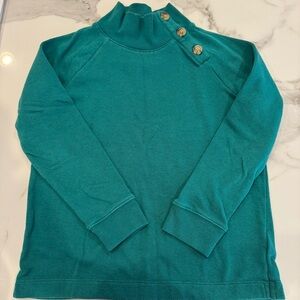 Crewcuts Cowl Neck Pullover Sweatshirt with Button Detail Green M